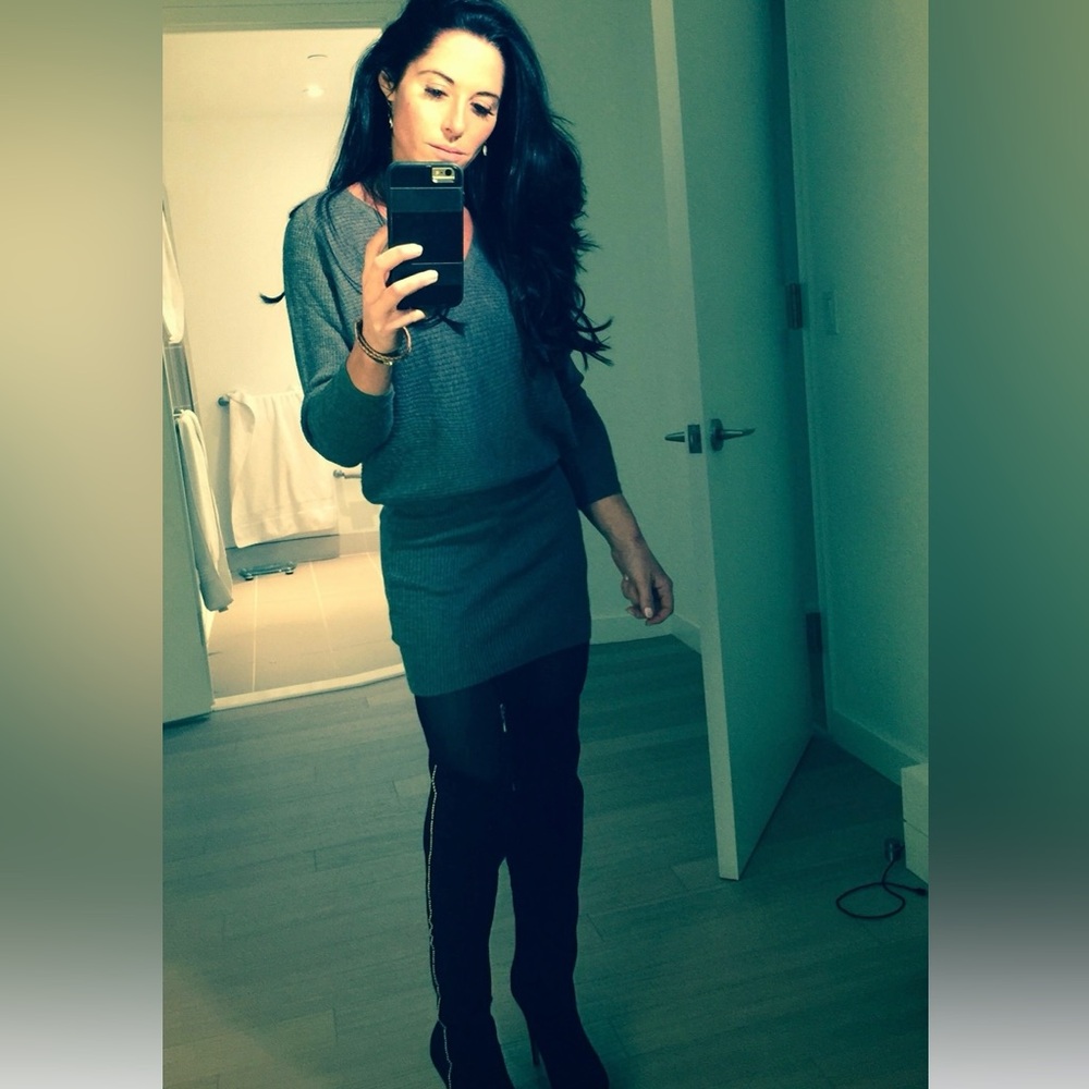 Joie Dark Heather Gray Sweater Dress